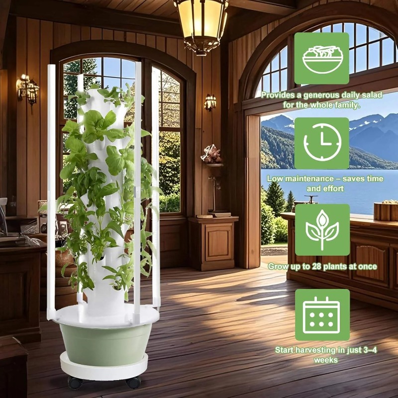 Hydroponic Tower Planter - Sistema de Cultivo Hidropónico con 4