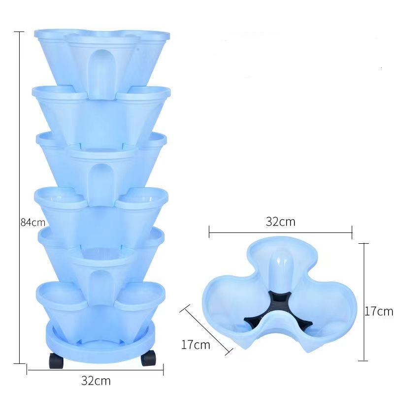 Hydroponic Tower Planter - Maceta Apilable de Plástico para Cultivo